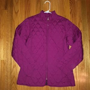 NWT Lands End Magenta Pink Quilted Jacket